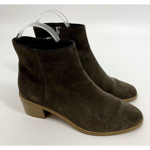 Clarks Somerset Breccan Myth Brown Suede Zipper Ankle Booties Size 7M - Picture 2 of 7